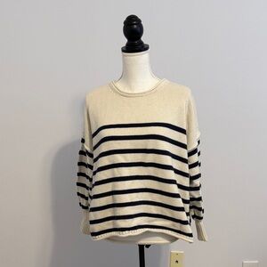 Madewell Cream and Black Striped Sweater